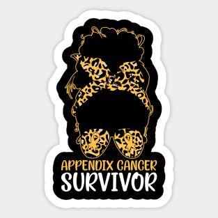 Appendix Cancer Awareness Messy Bun Appendix Cancer Survivor Sticker